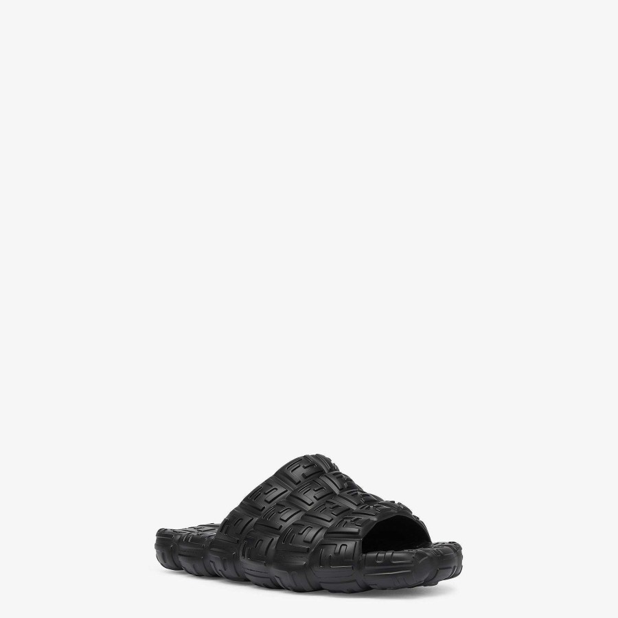 Men Fendi Slides & Sandals | Fendi Cloud Slides Black