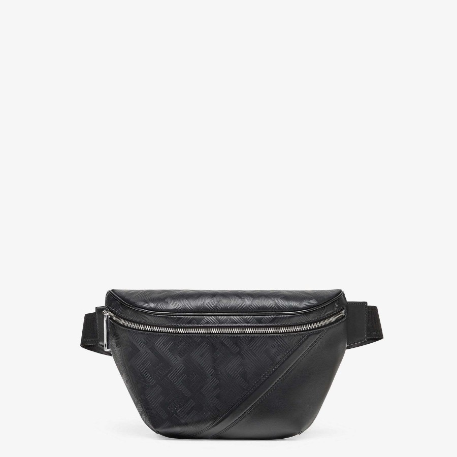 Men Fendi Belt Bags | Fendi Shadow Diagonal Belt Bag Black