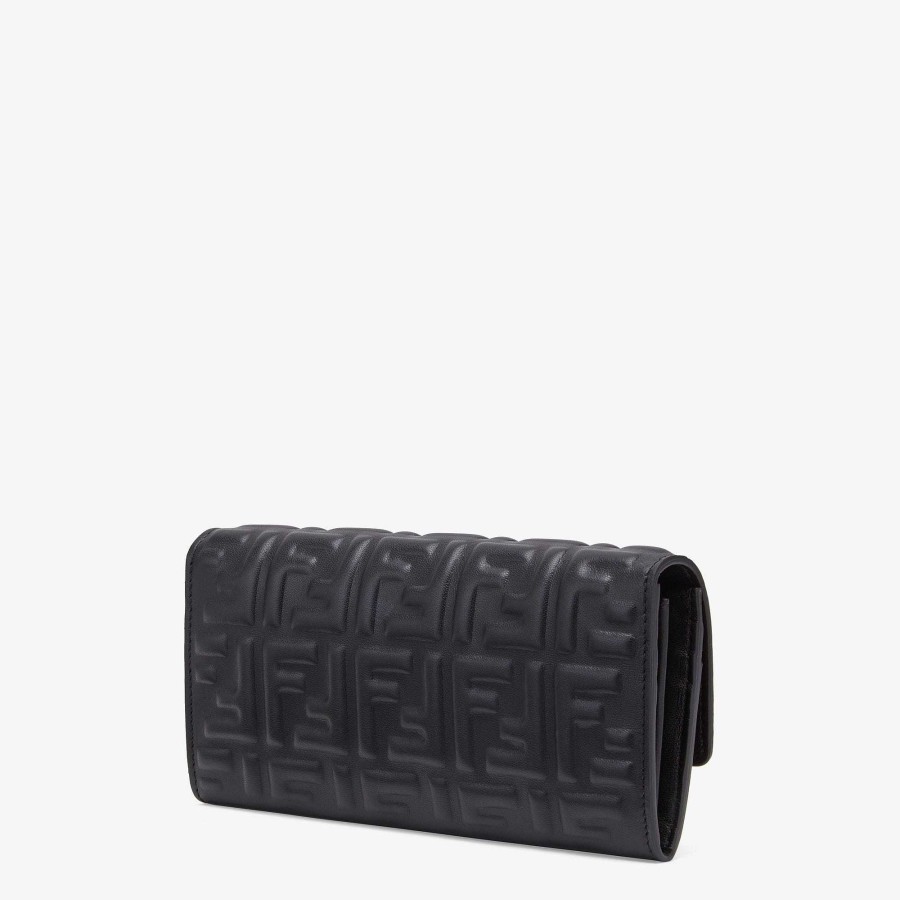 Women Fendi Wallets | Baguette Continental Black