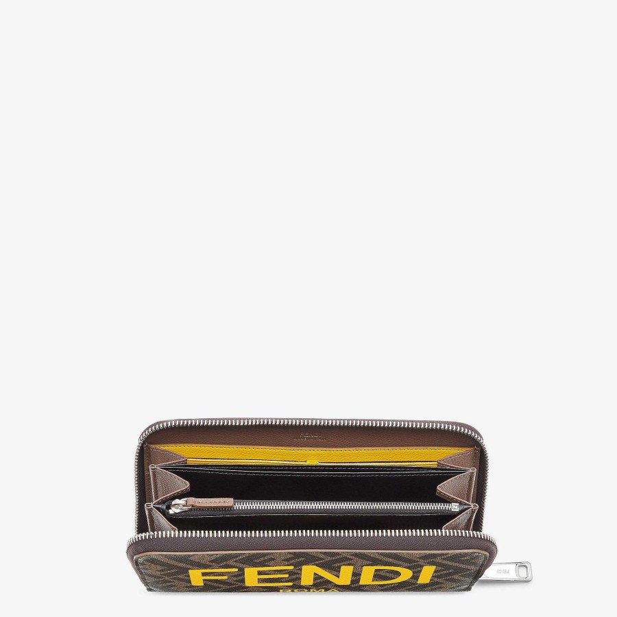 Men Fendi Wallets | Continental Brown