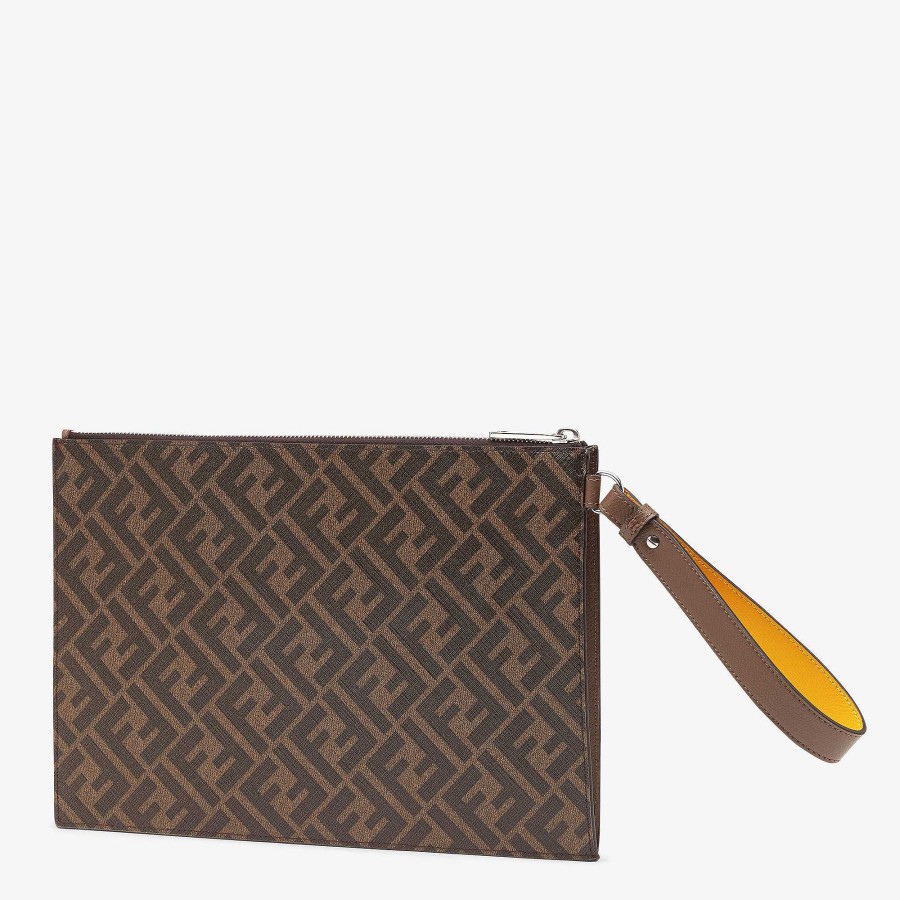 Men Fendi Pouches & Phone Cases | Flat Pouch Brown