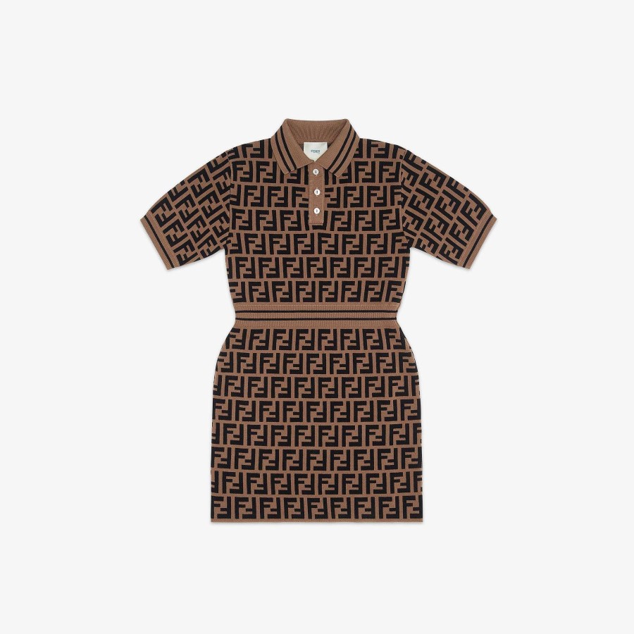 Kids Fendi Clothing | Junior Dress Brown