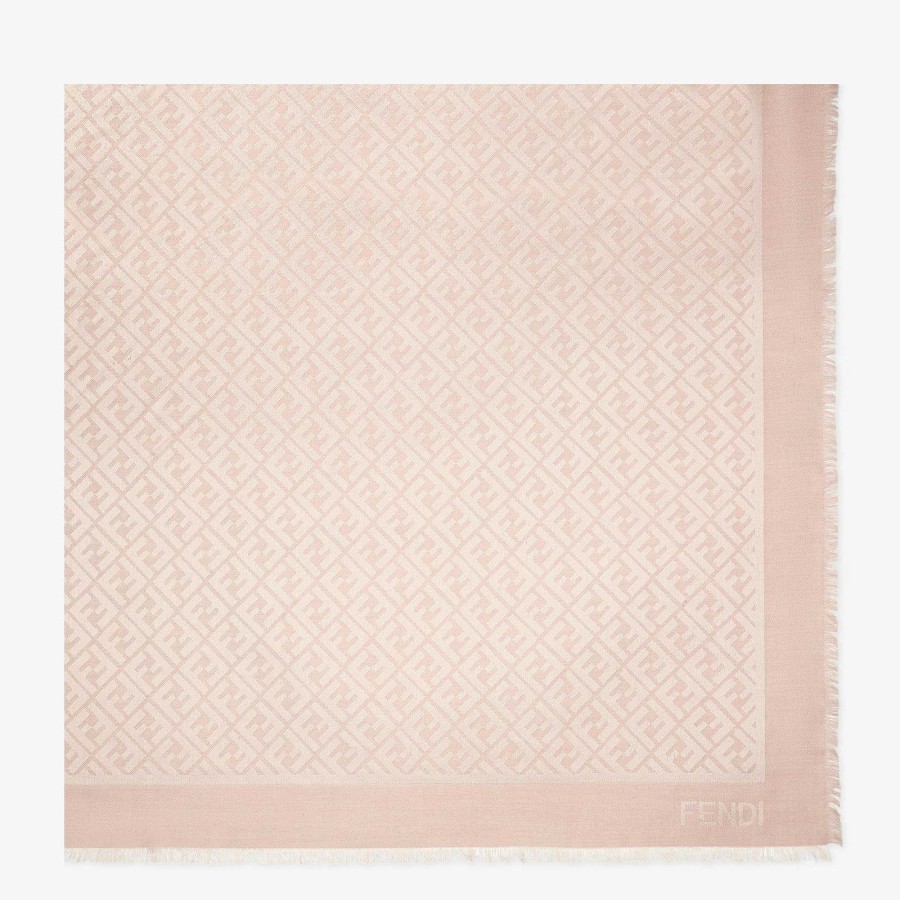 Women Fendi Scarves & Ponchos | Ff Shawl Pink