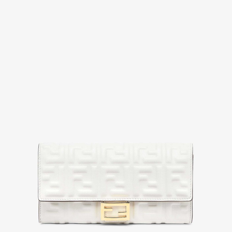 Women Fendi Wallets | Baguette Continental White