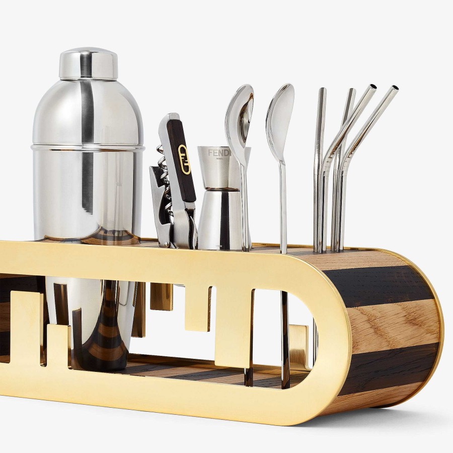 Home Decor & Lifestyle Fendi | Fendi O'Lock Bar Set Gold