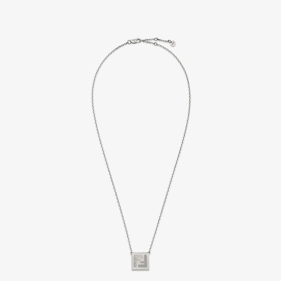 Men Fendi Necklaces | Fendi Shadow Necklace Silver