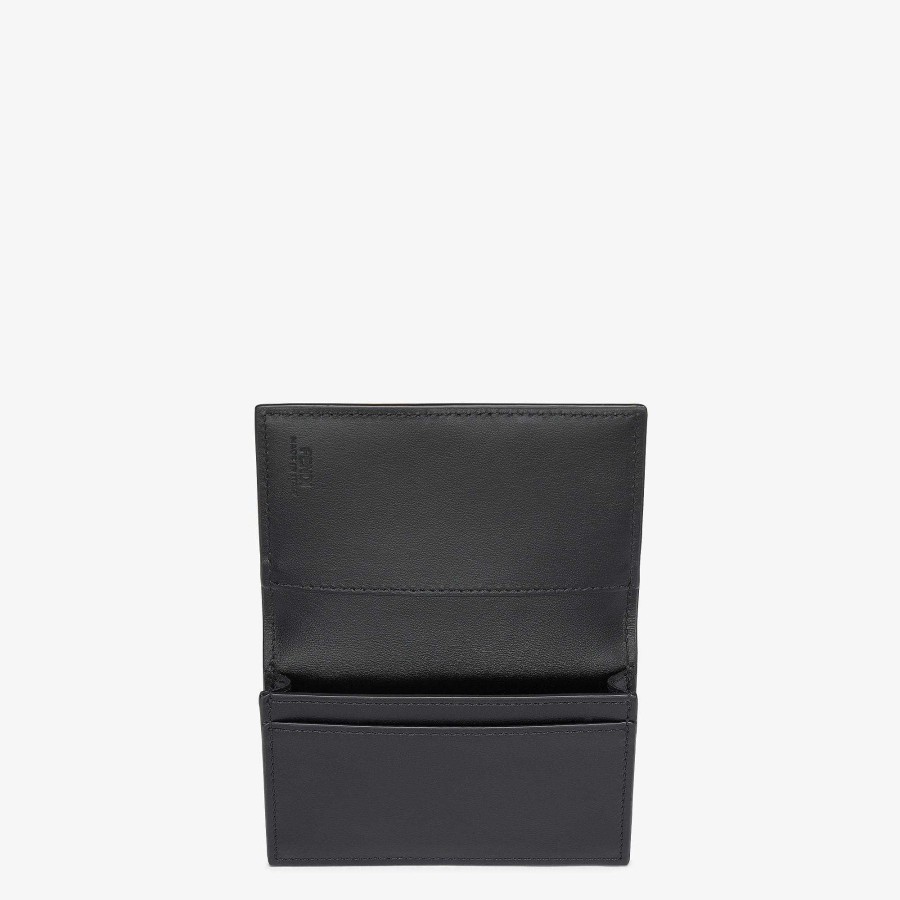 Men Fendi Card Holders | Diagonal Card Holder Gray