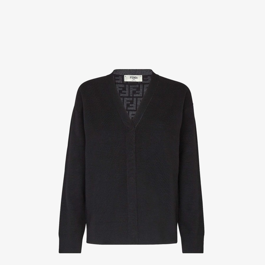 Women Fendi Knitwear | Cardigan Black