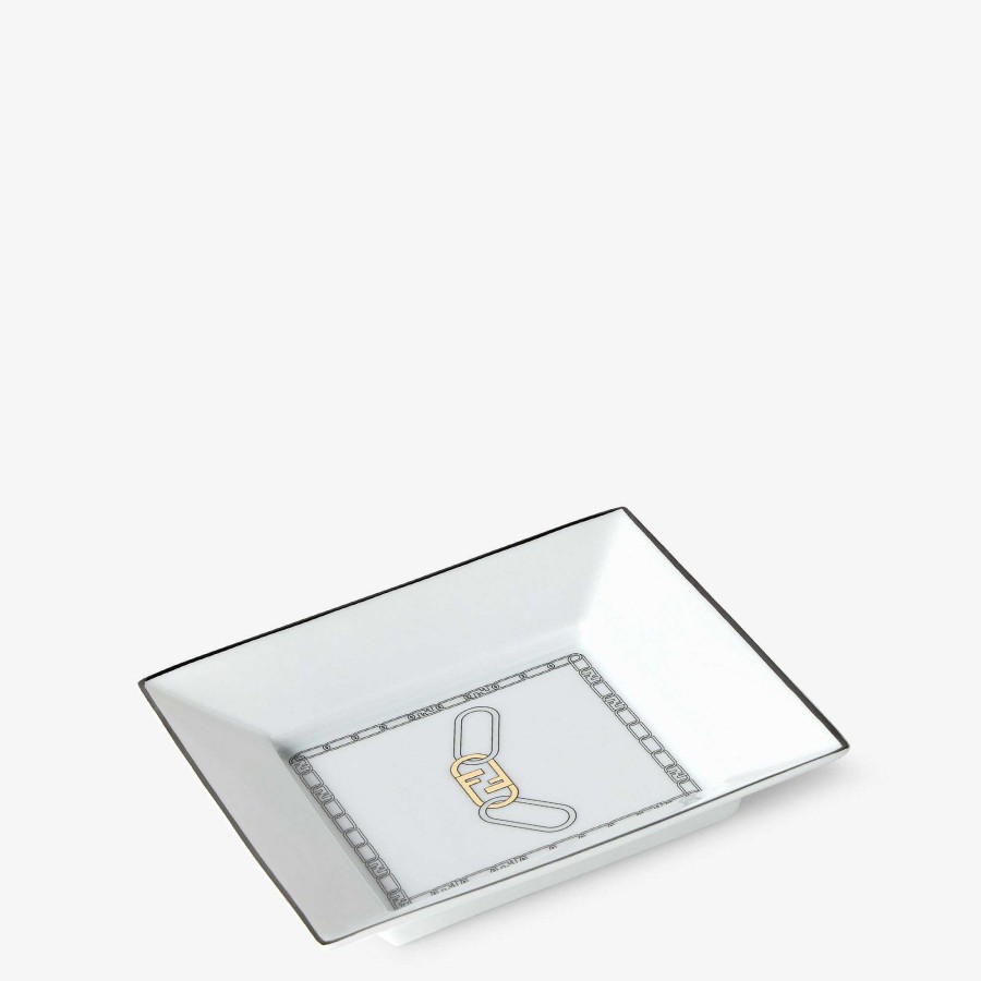 Home Decor & Lifestyle Fendi | Fendi O'Lock Valet Tray White