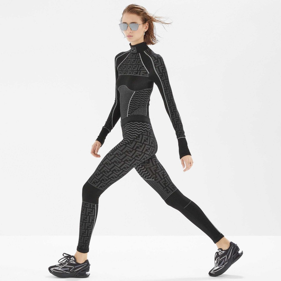 Women Fendi Skiwear | Leggings Black