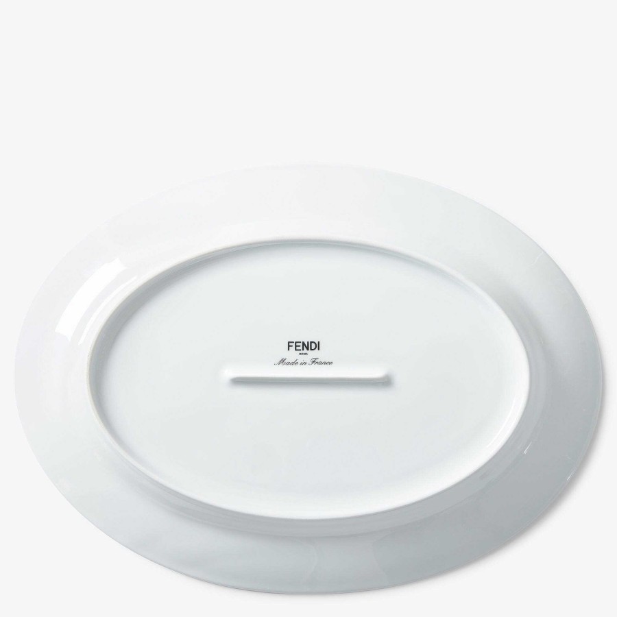 Home Decor & Lifestyle Fendi | Fendi O'Lock Serving Plate White