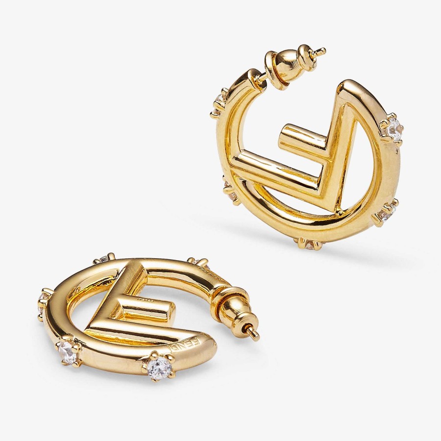 Women Fendi Earring & Brooches | F Is Fendi Earrings Gold