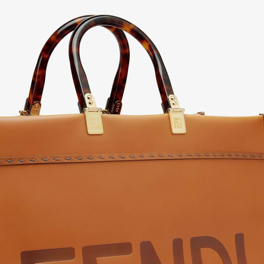 Women Fendi Tote Bags | Fendi Sunshine Large Brown