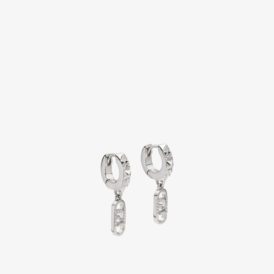 Women Fendi Earring & Brooches | Fendi O'Lock Earrings Silver