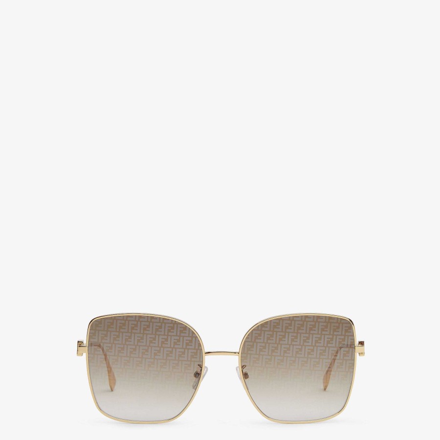 Women Fendi Sunglasses | Baguette Gold