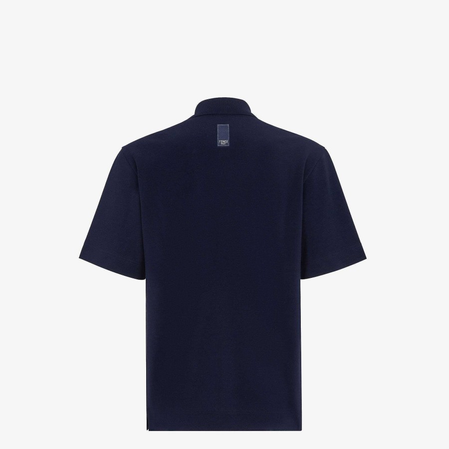 Men Fendi T-Shirts & Polos | Polo Shirt Blue