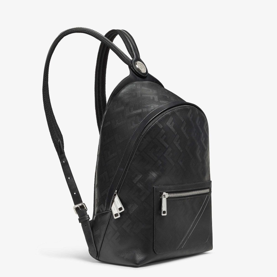 Men Fendi Backpacks | Fendi Chiodo Shadow Diagonal Black