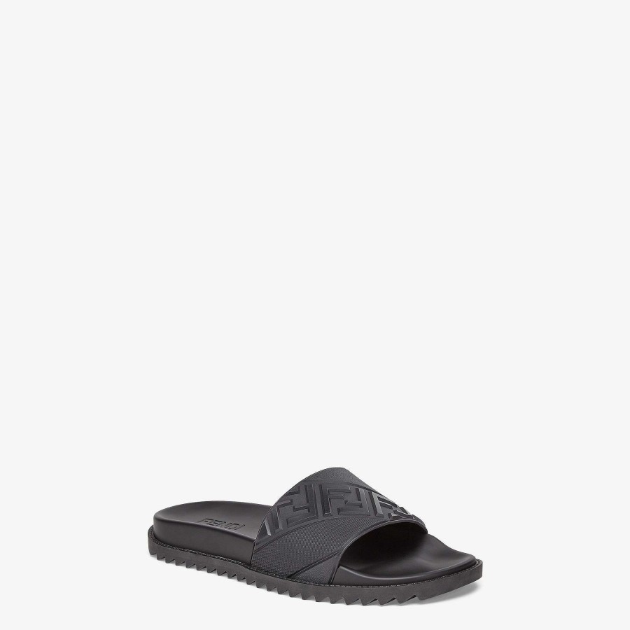 Men Fendi Slides & Sandals | Slides Black