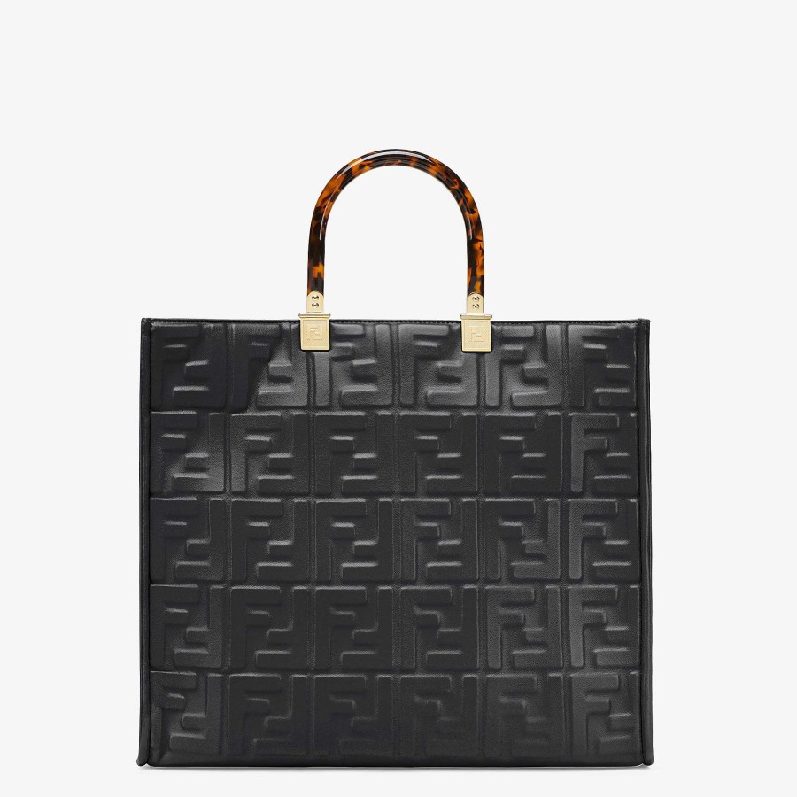 Women Fendi Tote Bags | Fendi Sunshine Medium Black