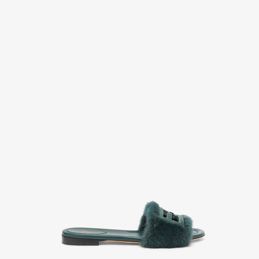 Women Fendi Sandals & Slides | Baguette Green