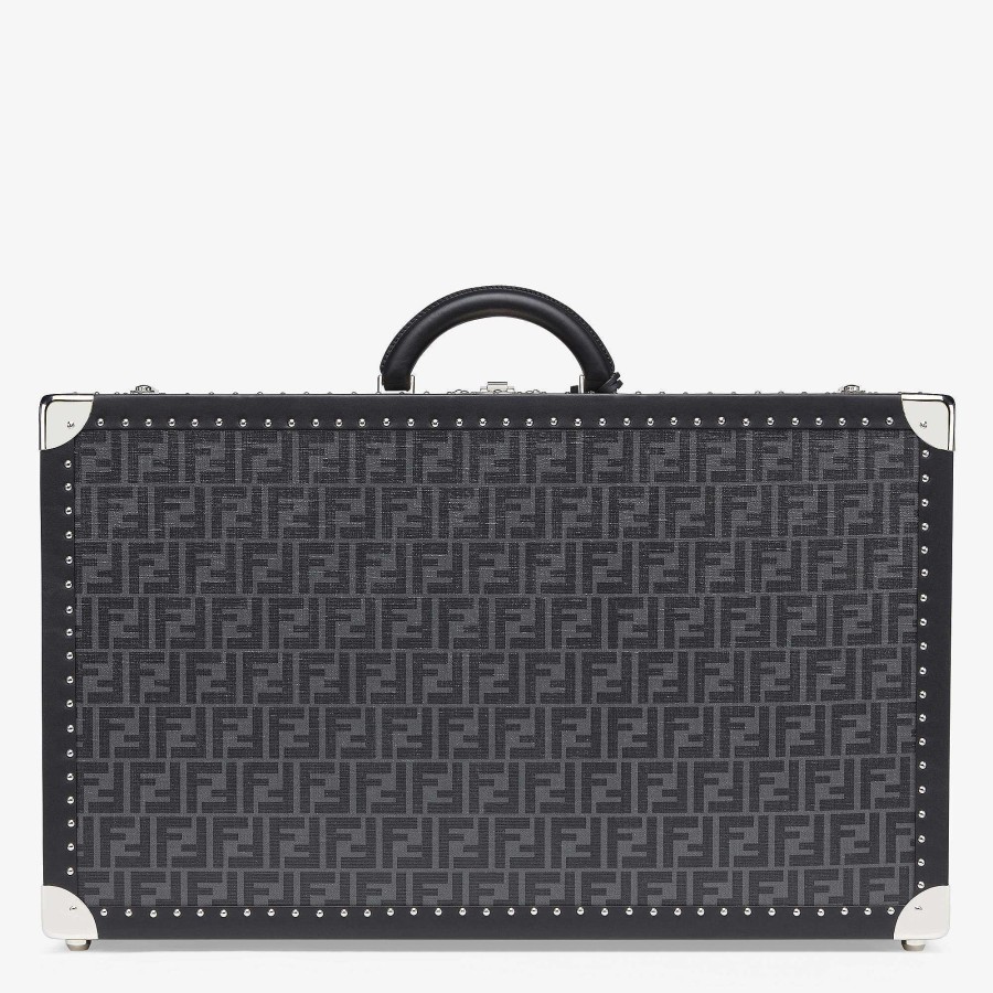 Men Fendi Travel Bags | Large Rigid Suitcase Black