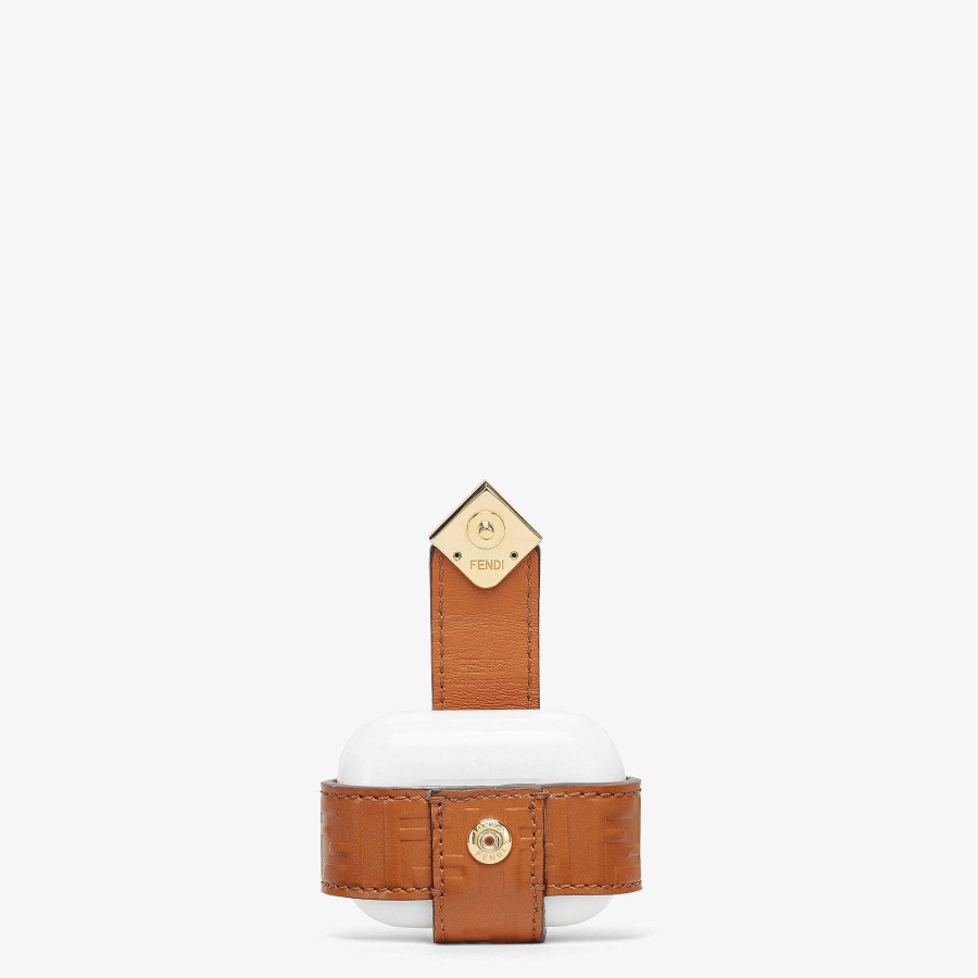 Women Fendi Phone Cases | Ff Diamonds Airpods Pro Charm Brown