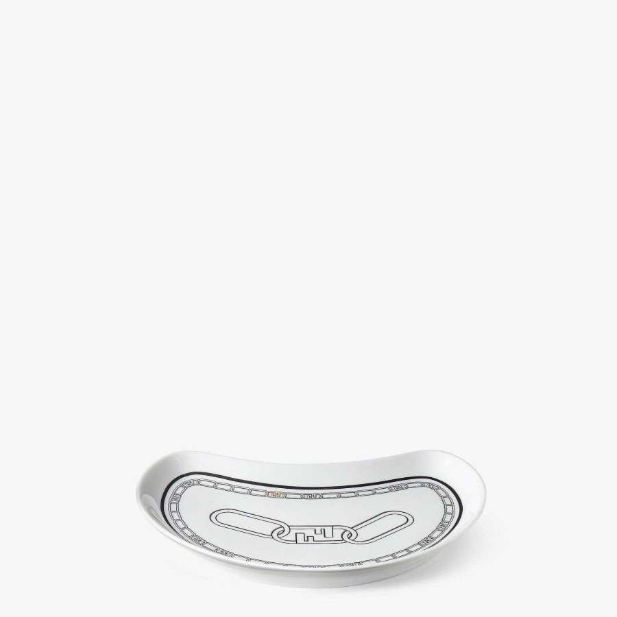 Home Decor & Lifestyle Fendi | Fendi O'Lock Crescent Plate White