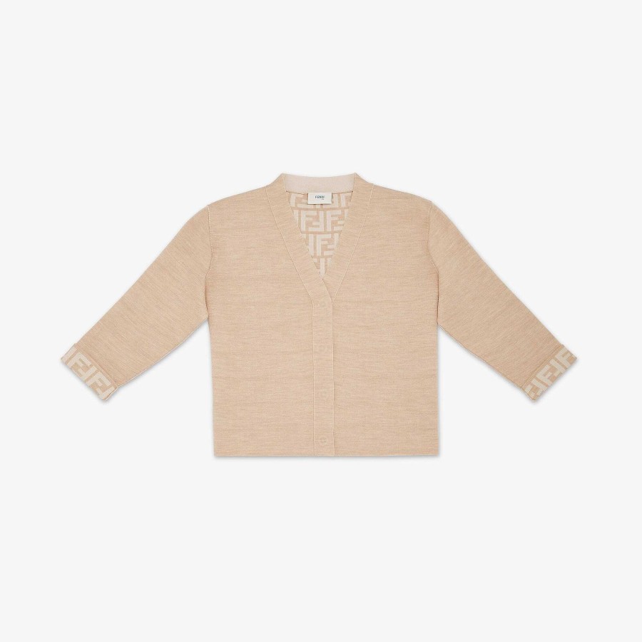 Kids Fendi Clothing | Junior Cardigan Beige