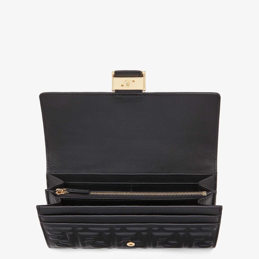 Women Fendi Wallets | Baguette Continental Black