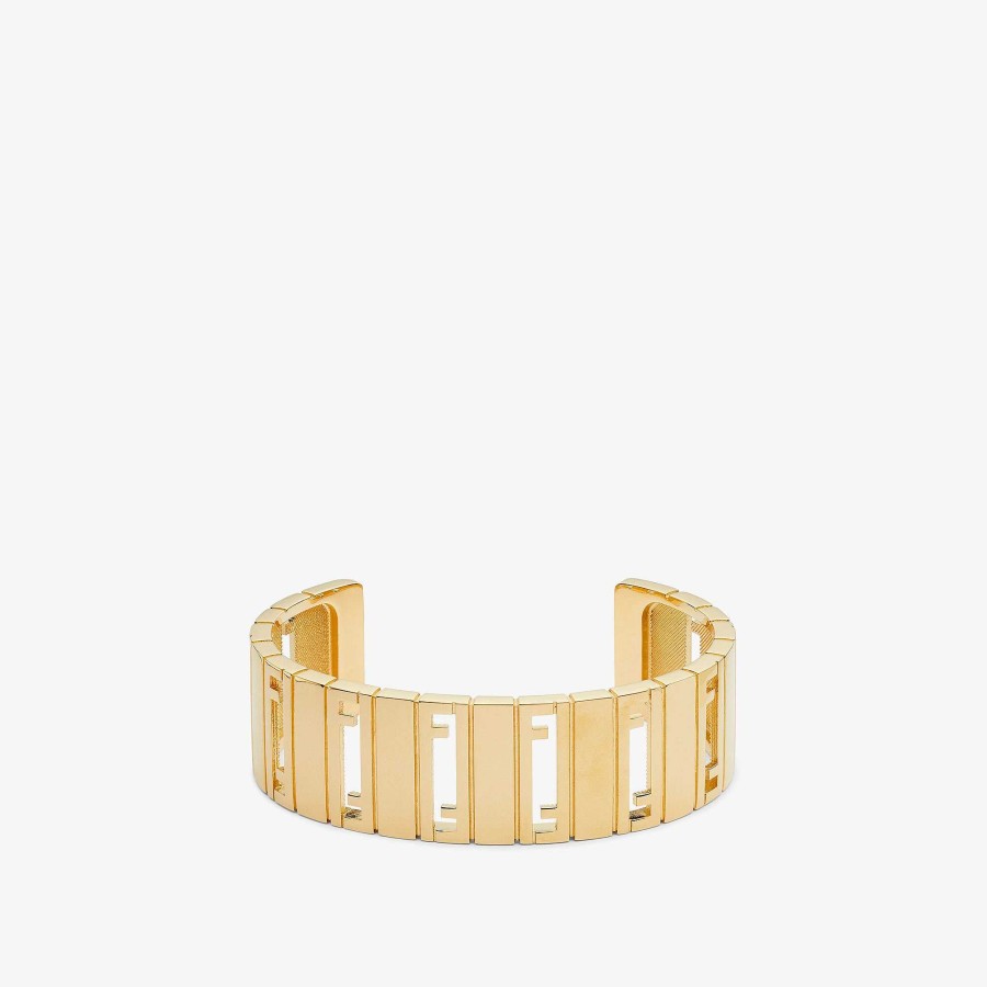 Women Fendi Bracelets | Fendi Stripes Bangle Gold