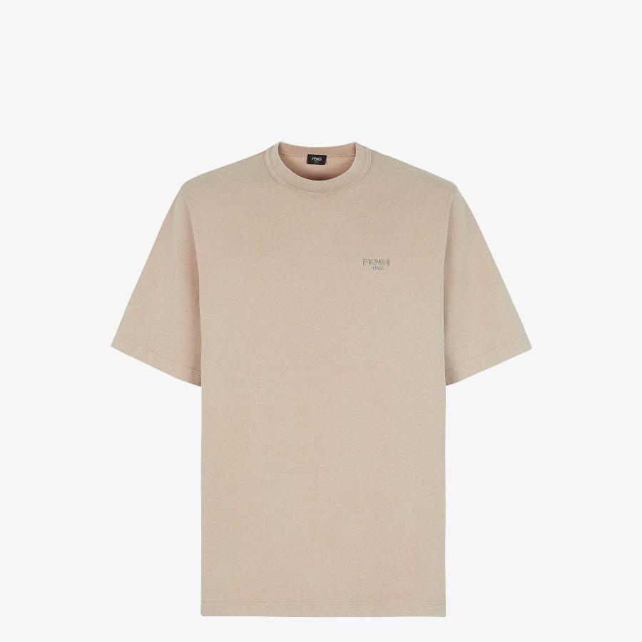 Men Fendi T-Shirts & Polos | T-Shirt Beige