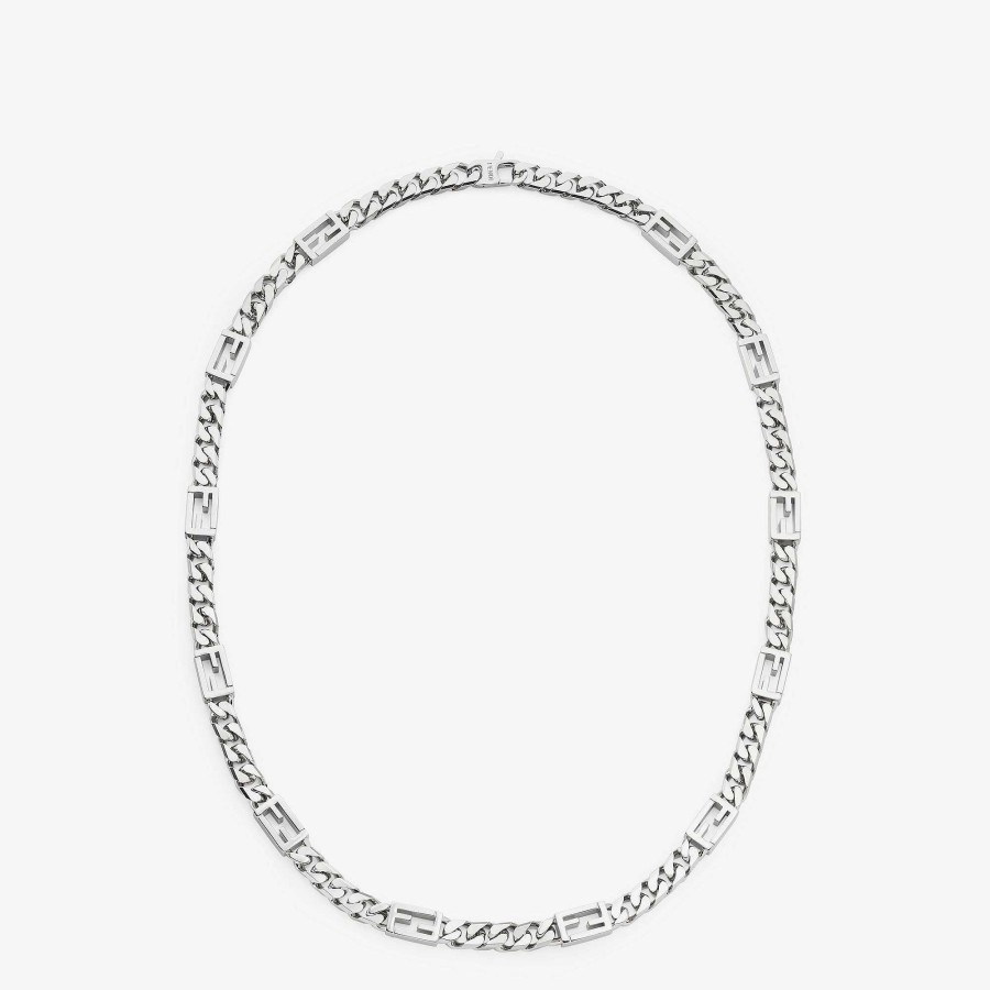 Men Fendi Necklaces | Baguette Necklace Silver