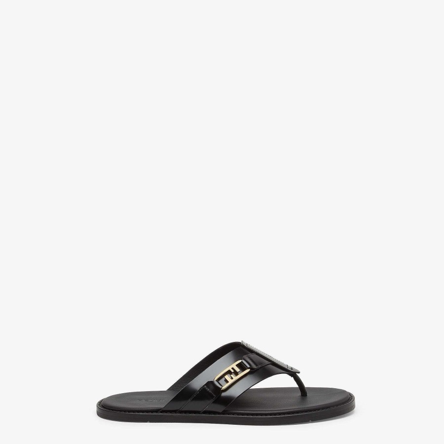 Men Fendi Slides & Sandals | Fendi O'Lock Sandals Black