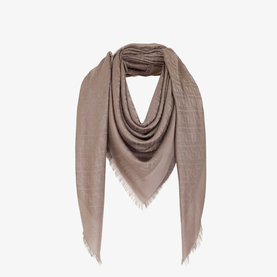 Women Fendi Scarves & Ponchos | Ff Shawl Beige