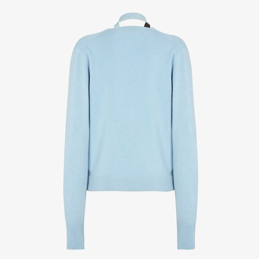 Women Fendi Knitwear | Cardigan Light Blue