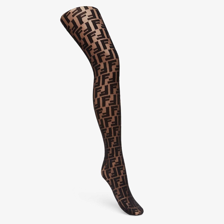 Valentine'S Day Gifts Fendi Tights & Socks | Tights Black