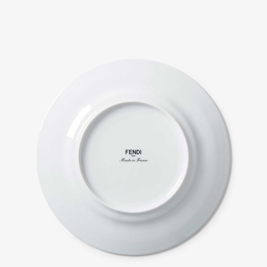 Home Decor & Lifestyle Fendi | Set Of Two Fendi O'Lock Plates White