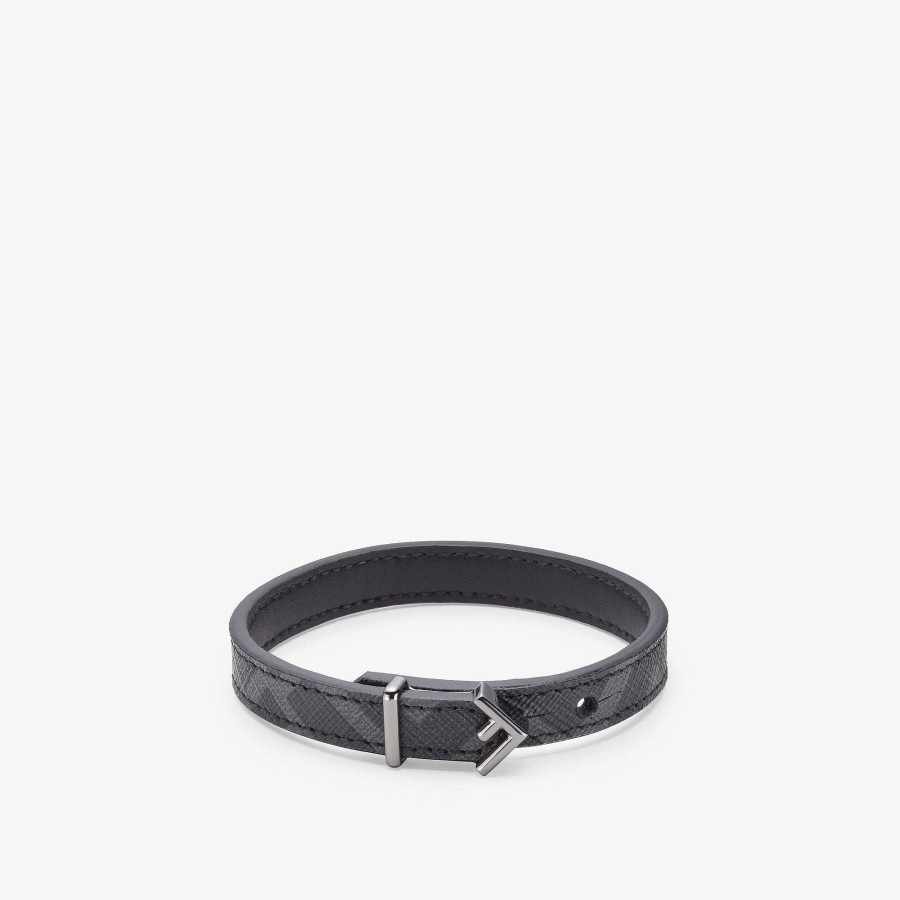 Men Fendi Bracelets | Fendi Five Bracelet Black