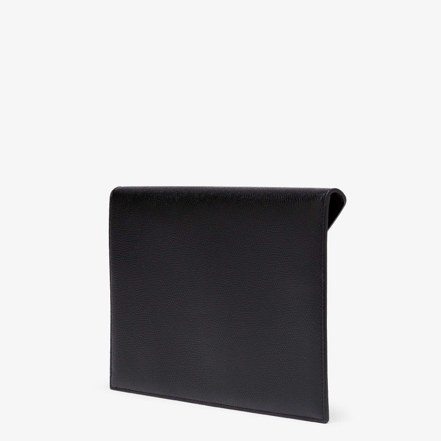 Women Fendi Pouches | Ff Diamonds Flat Pouch Black