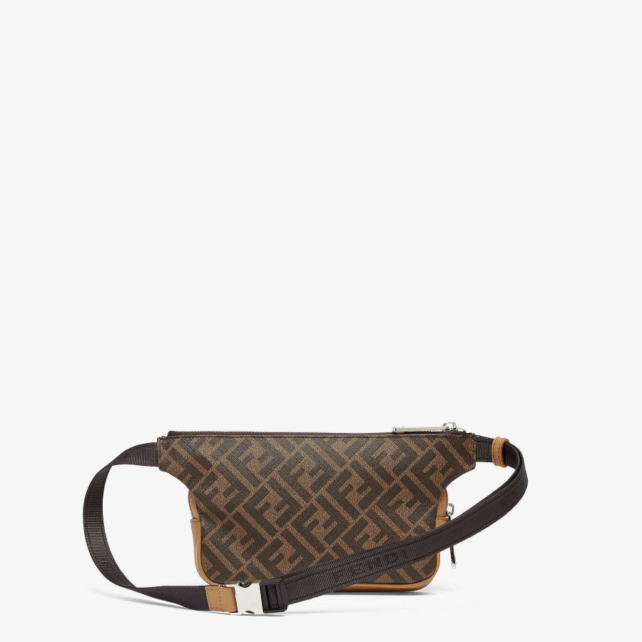 Men Fendi Belt Bags | Fendi Diagonal Belt Bag Brown