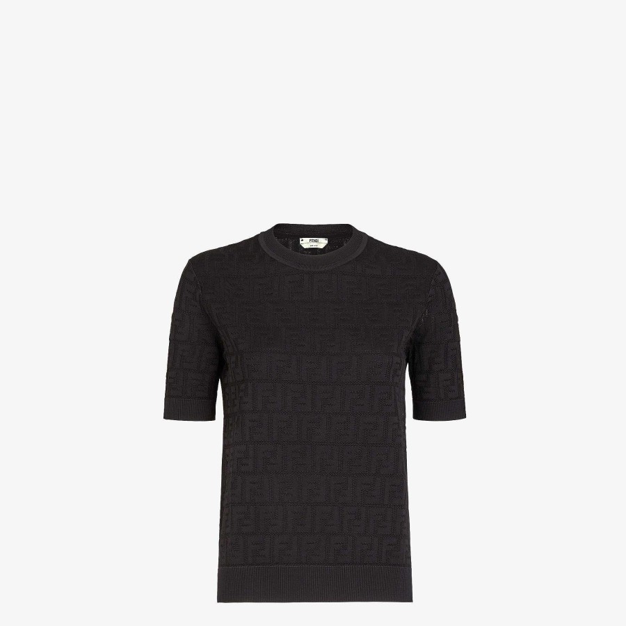 Women Fendi T-Shirts & Sweatshirts | Sweater Black