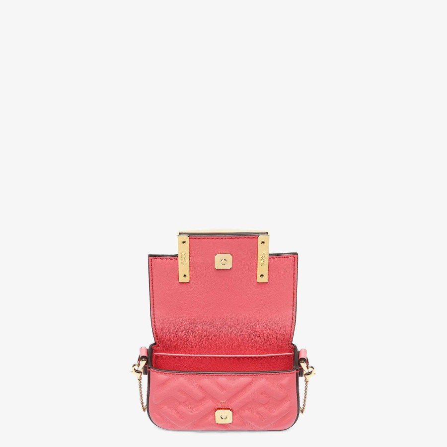 Women Fendi Miniature Bags | Nano Baguette Charm Pink