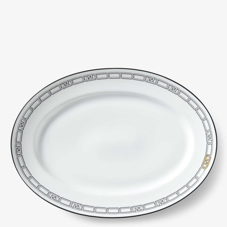 Home Decor & Lifestyle Fendi | Fendi O'Lock Serving Plate White