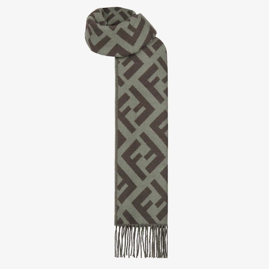 Women Fendi Scarves & Ponchos | Ff Scarf Green