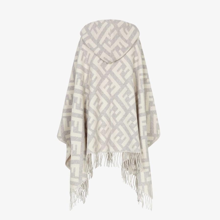 Women Fendi Scarves & Ponchos | Ff Poncho Gray