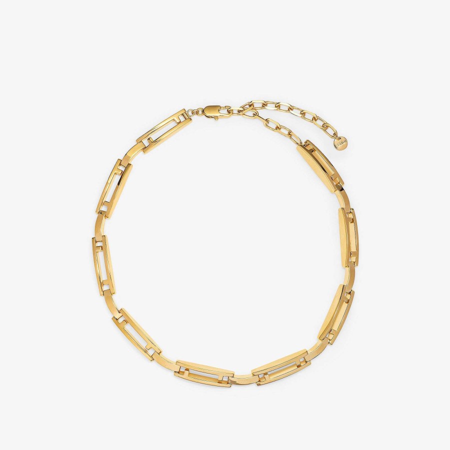 Women Fendi Necklaces | Fendi Stripes Necklace Gold