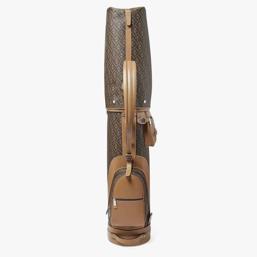 Men Fendi Travel & Lifestyle | Fendi Diagonal Golf Bag Brown