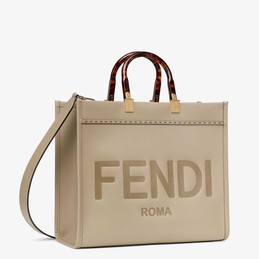 Women Fendi Tote Bags | Fendi Sunshine Medium Beige