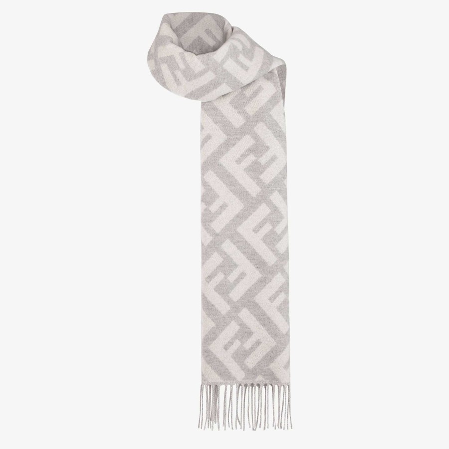 Women Fendi Scarves & Ponchos | Ff Scarf Gray