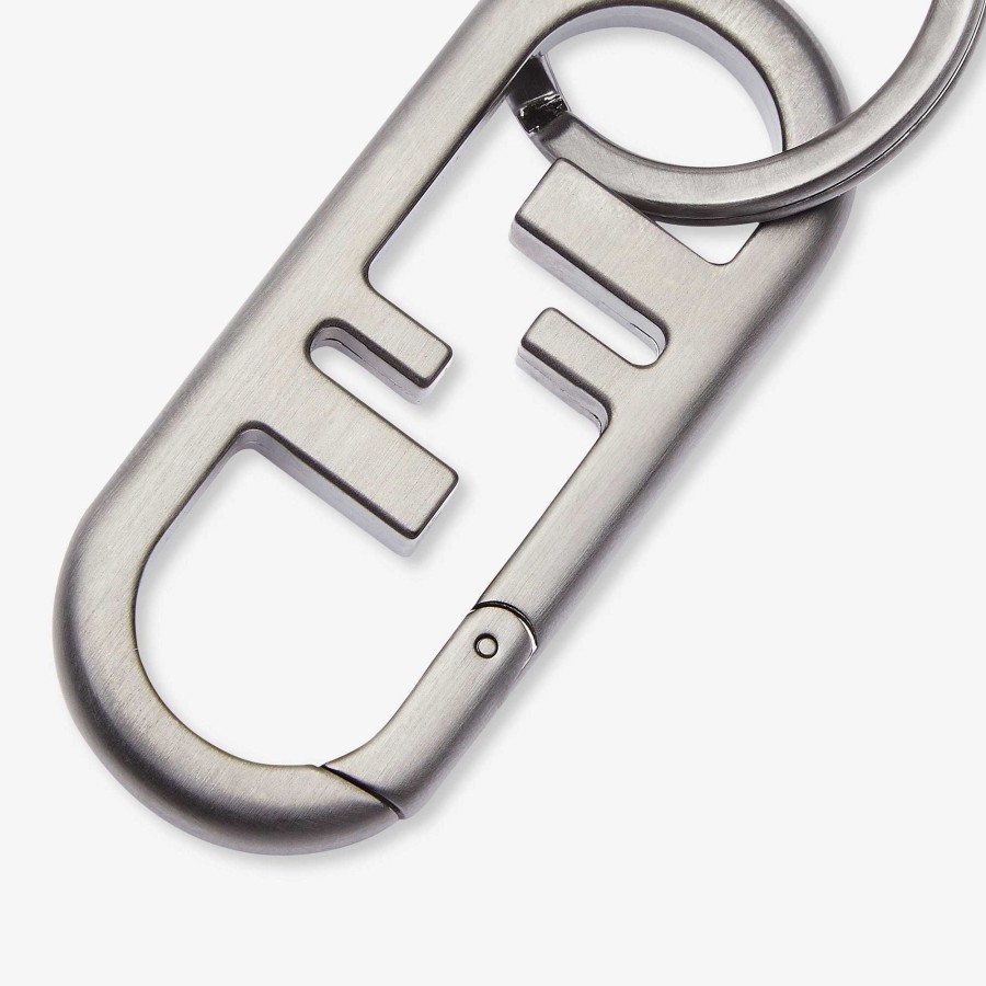 Men Fendi Key Rings & Bag Accessories | Fendi O'Lock Charm Ruthenium